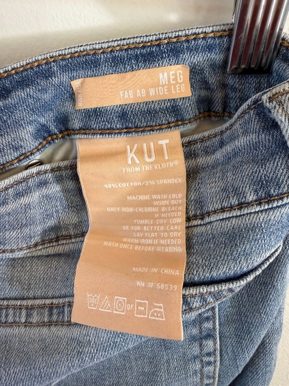 Kut From the Kloth Meg Fab Ab Wide Leg High Rise Jeans Size 14 - Picture 6 of 6